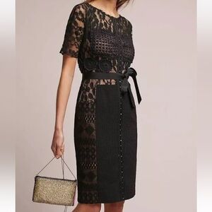 NWT Anthropologie x Byron Lars Carissima Black Lace Sheath Dress 16W